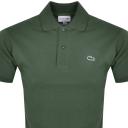 Lacoste L 12.12 Short Sleeve Polo Shirt Dark Green White - XS