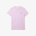 Lacoste Men's Crew Neck Pima Cotton Jersey T-Shirt Pink Size XS