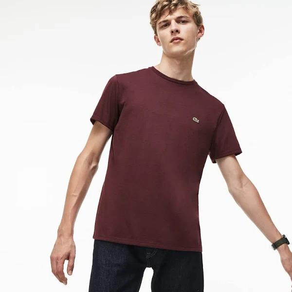 Lacoste Men's Crew Neck Pima Cotton Jersey T-Shirt Purple Size XS