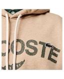 Lacoste Men's Loose Fit Crocodile Hooded Sweatshirt Beige Size S