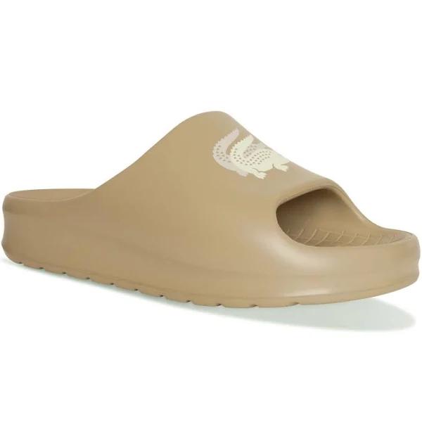 Lacoste Serve Slide 2.0 in Khaki Grey for Women | Rubber Sandals