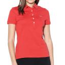 Lacoste Short Sleeve Collared Black Womens Polo Shirt PF7845 5ZP Cotton - Size 14 UK