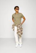 Lacoste Slim Fit Short Sleeve Polo Shirt Greenish Brown - XS