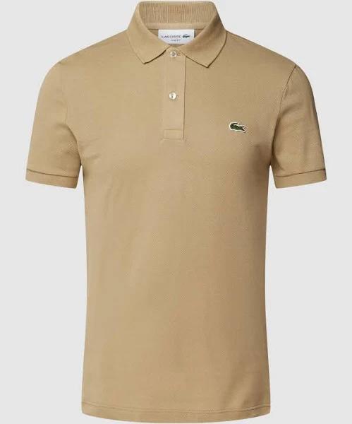 Lacoste Slim Fit Short Sleeve Polo Shirt Greenish Brown - XS