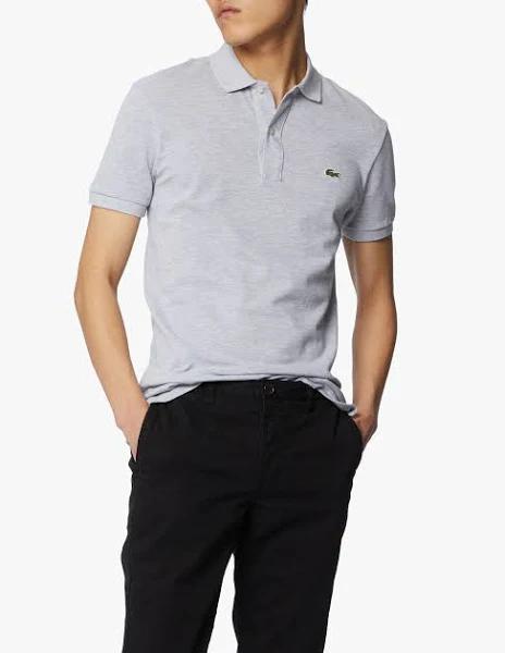 Lacoste Slim Fit Short Sleeve Polo Shirt Light Grey - XL
