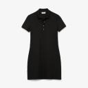 Lacoste Stretch Cotton Pique Short Dress Black 42 Woman