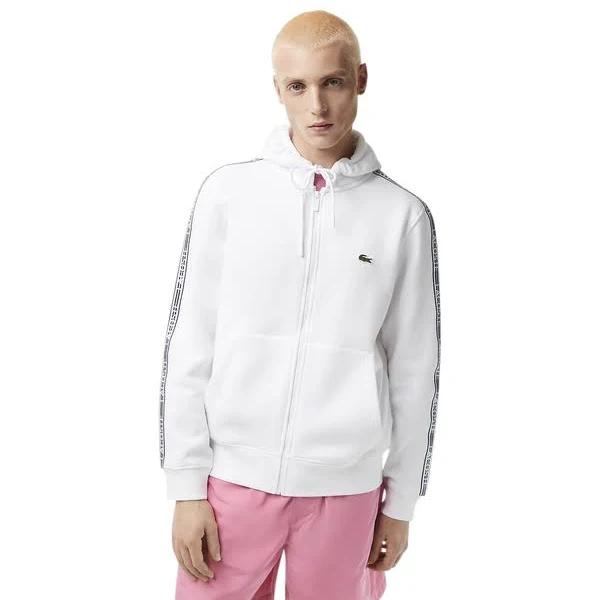 Lacoste Tape Hoody Men Hoodies - White - Size: XL - Foot Locker