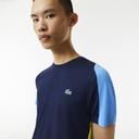 Lacoste Technical Poly T-Shirt in White/Navy White L