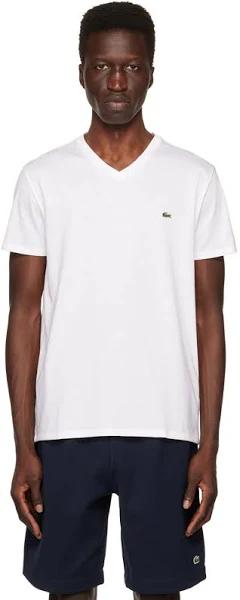 Lacoste White V-Neck T-Shirt