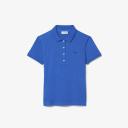 Lacoste Women's Slim Fit Stretch Cotton Piqué Polo Shirt Blue M-L