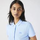 Lacoste Women's Slim Fit Stretch Cotton Piqué Polo Shirt Blue Size L