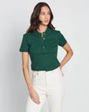 Lacoste Women's Slim Fit Stretch Cotton Piqué Polo Shirt Green Size S