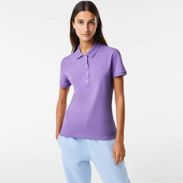 Lacoste Women's Slim Fit Stretch Cotton Piqué Polo Shirt Purple XS-S