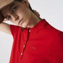 Lacoste Women's Slim Fit Stretch Cotton Piqué Polo Shirt Red Size L