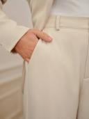 Lapel Collar Open Front Blazer & Suit Trousers,XS