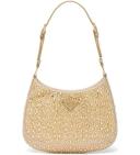 Large Leather Shoulder Bag with Topstitching