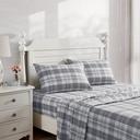 Laura Ashley Home Dove Gray Crestwood Cotton Flannel Sheet Set Twin