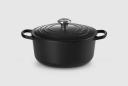 Le Creuset Cast Iron Round Casserole 26cm / 5.3L Satin Black