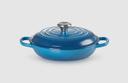 Le Creuset Cast Iron Shallow Casserole 26cm / 2.2L - Marseille Blue
