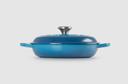 Le Creuset Cast Iron Shallow Casserole 26cm / 2.2L - Marseille Blue
