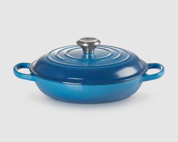 Le Creuset Cast Iron Shallow Casserole 26cm / 2.2L - Marseille Blue