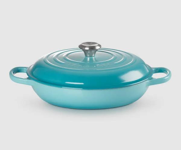 Le Creuset Cast Iron Shallow Casserole 30cm/3.5L - Carribean Blue
