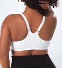 Leading Lady Bra White Seamless Front-Closure Racerback T-Shirt Bra 44D