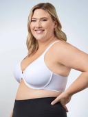 Leading Lady Bra White Seamless Front-Closure Racerback T-Shirt Bra 46A