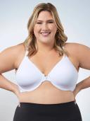 Leading Lady Bra White Seamless Front-Closure Racerback T-Shirt Bra 46A