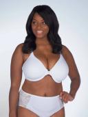 Leading Lady Bra White Seamless Front-Closure Racerback T-Shirt Bra 48B