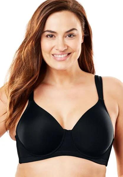 Leading Lady Brigitte Seamless Underwire Full Coverage Plus Size Bra - Black - 24D
