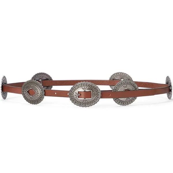 Leather Concho Skinny Belt