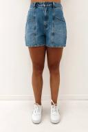 Lee High Relaxed Organic Cotton Short - Panelled Blue | Walk Shorts