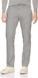 Lee Men's Extreme Motion Flat Front Slim Straight Pant, Gravel, 32W x 32L
