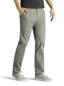 Lee Men's Extreme Motion Flat Front Slim Straight Pant, Gravel, 34W x 29L