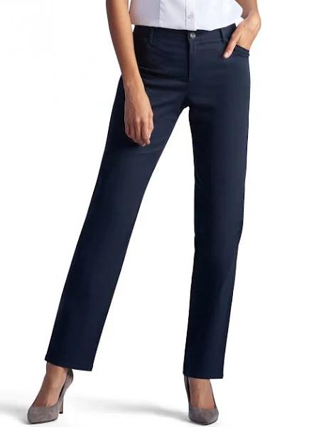 Lee Women's Blue Size 18 Straight Leg Relaxed Fit Pants Stretch