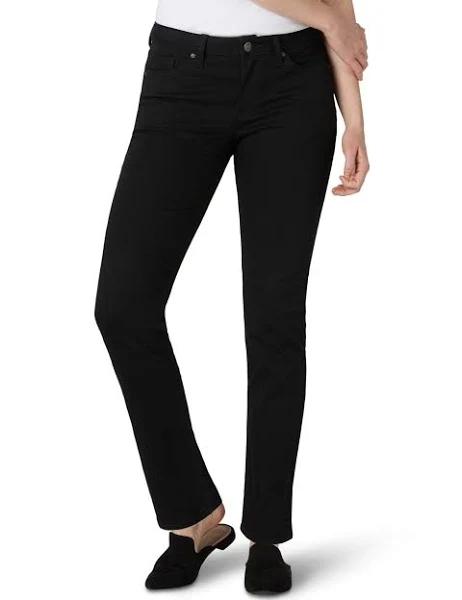 Lee Women's Denim Pant and Jean Black Core Straight-Leg Jeans - Women & Women's Short 12 M