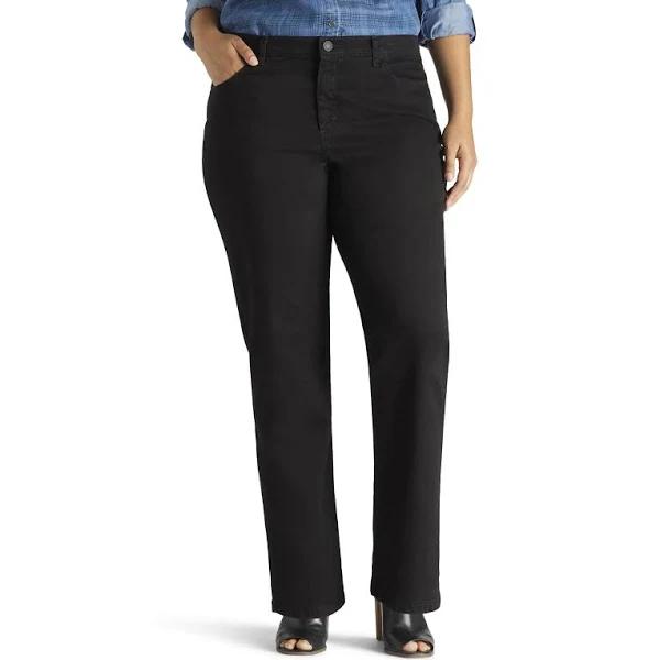 Lee Women's Missy Classic Fit Monroe Straight-Leg Jean, Black, 12