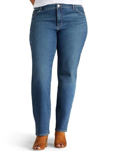 Lee Women’s Tall Instantly Slims Classic Relaxed Fit Monroe Straight Leg