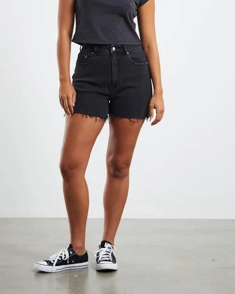 Lee Womens High Relaxed Shorts Black Theory Size 10