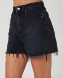Lee Womens High Relaxed Shorts Black Theory Size 14