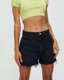 Lee Womens High Relaxed Shorts Black Theory Size 8