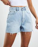 Lee Womens High Relaxed Shorts Snapshot Blue Size 11