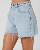 Lee Womens High Relaxed Shorts Snapshot Blue Size 11