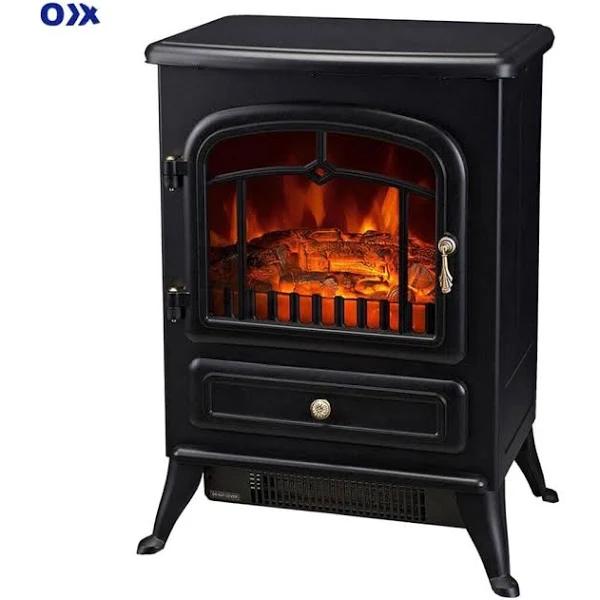 Lenoxx 1800w Electric Fireplace Heater W/ Fire Effect Lf180– Premium