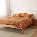 Leo Washed Cotton | Clay Quilt Cover | Double | Sheet Society