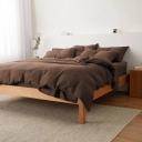 Leo Washed Cotton | Mocha Stripe Quilt Cover | Single | Sheet Society