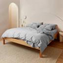 Leo Washed Cotton | Mocha Stripe Quilt Cover | Single | Sheet Society