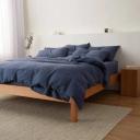 Leo Washed Cotton | Mocha Stripe Quilt Cover | Single | Sheet Society
