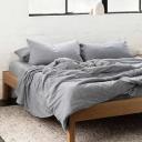 Leo Washed Cotton | Mocha Stripe Quilt Cover | Single | Sheet Society
